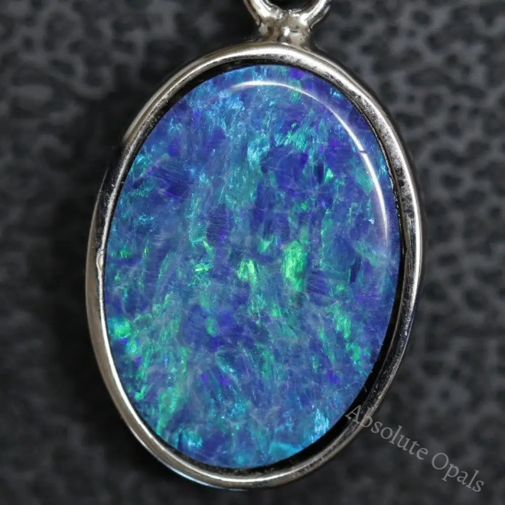 1.55 G Australian Doublet Opal With Silver Pendant: L 24.8 Mm Jewellery