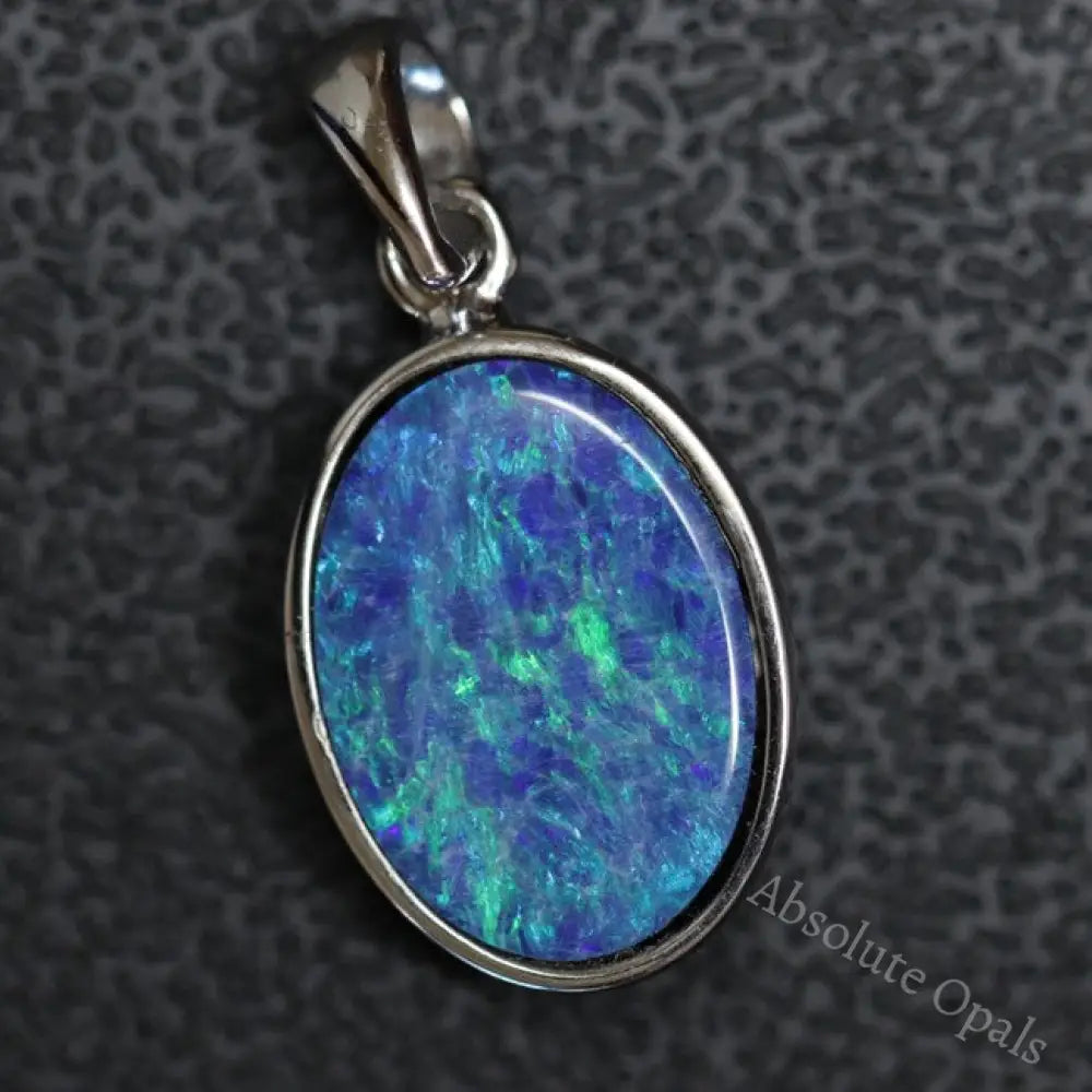 1.55 G Australian Doublet Opal With Silver Pendant: L 24.8 Mm Jewellery