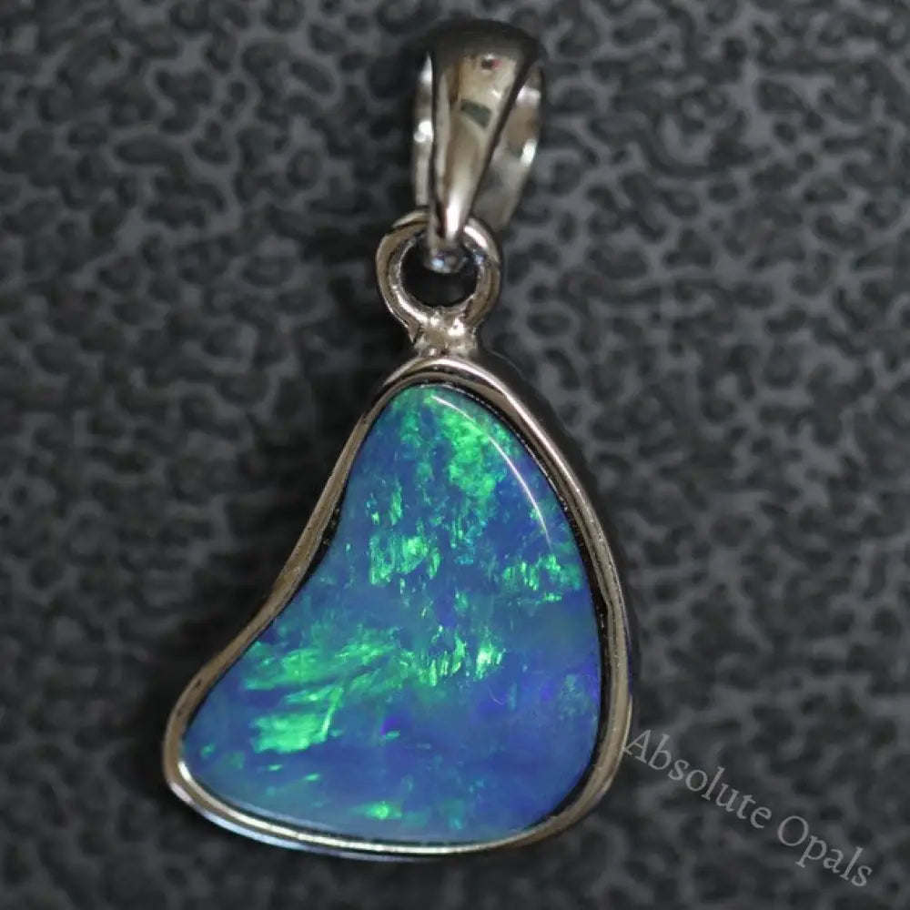 1.56 G Australian Doublet Opal With Silver Pendant: L 22.5 Mm Jewellery