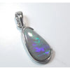 1.57 G Australian Lightning Ridge Solid Opal Sterling Silver 925 Pendant L27Mm Jewellery