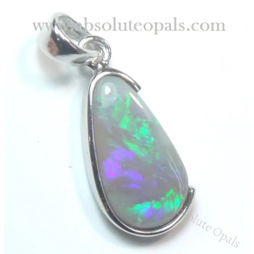 1.57 G Australian Lightning Ridge Solid Opal Sterling Silver 925 Pendant L27Mm Jewellery