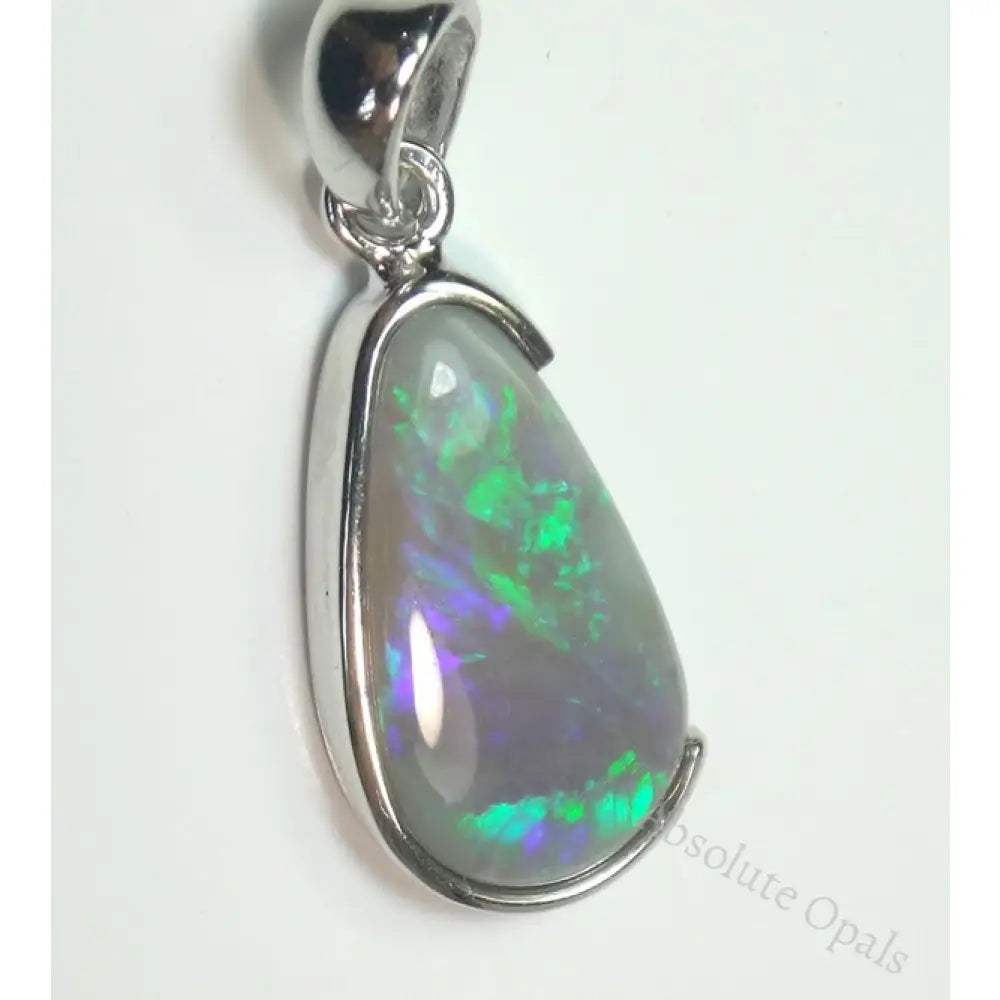 1.57 G Australian Lightning Ridge Solid Opal Sterling Silver 925 Pendant L27Mm Jewellery