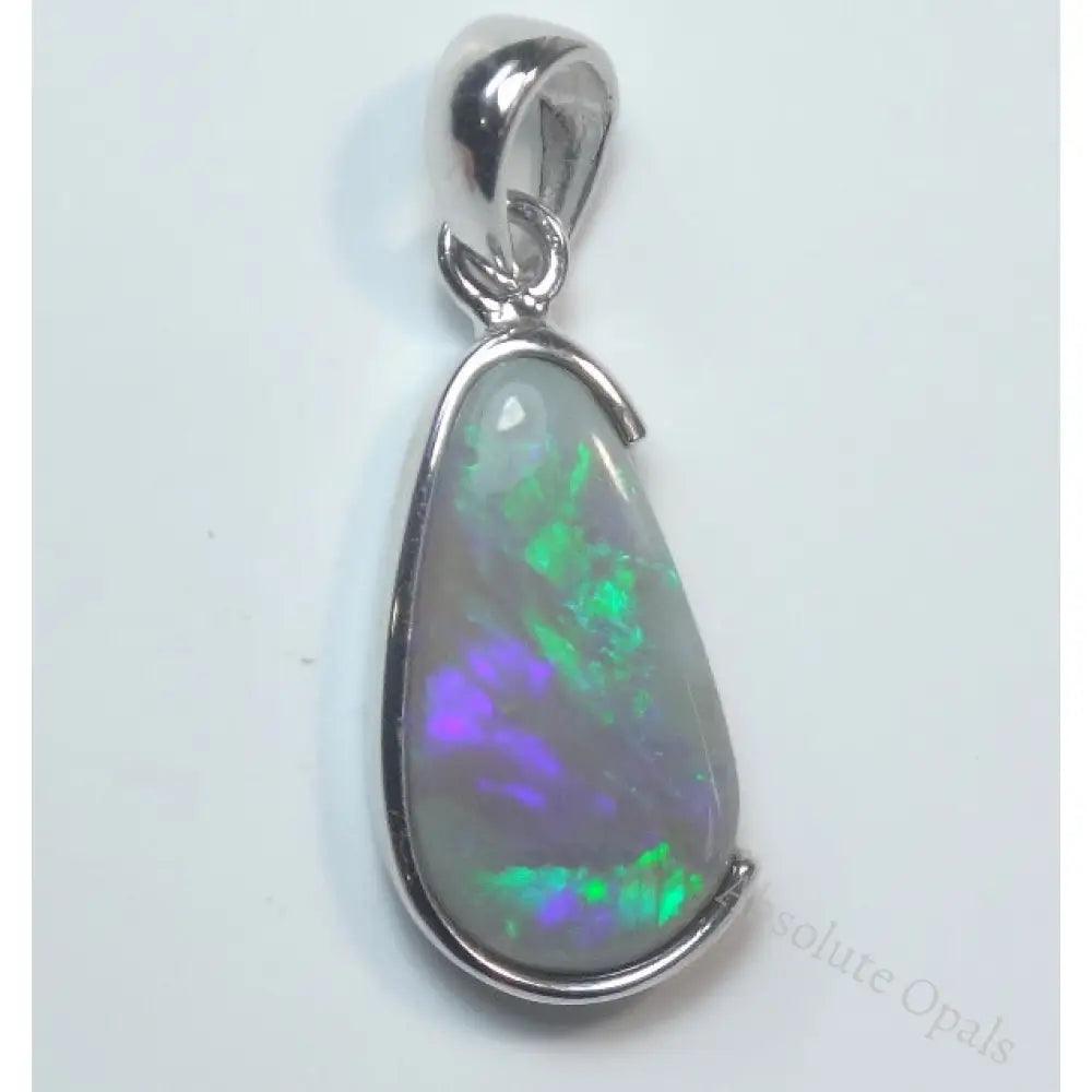 1.57 G Australian Lightning Ridge Solid Opal Sterling Silver 925 Pendant L27Mm Jewellery