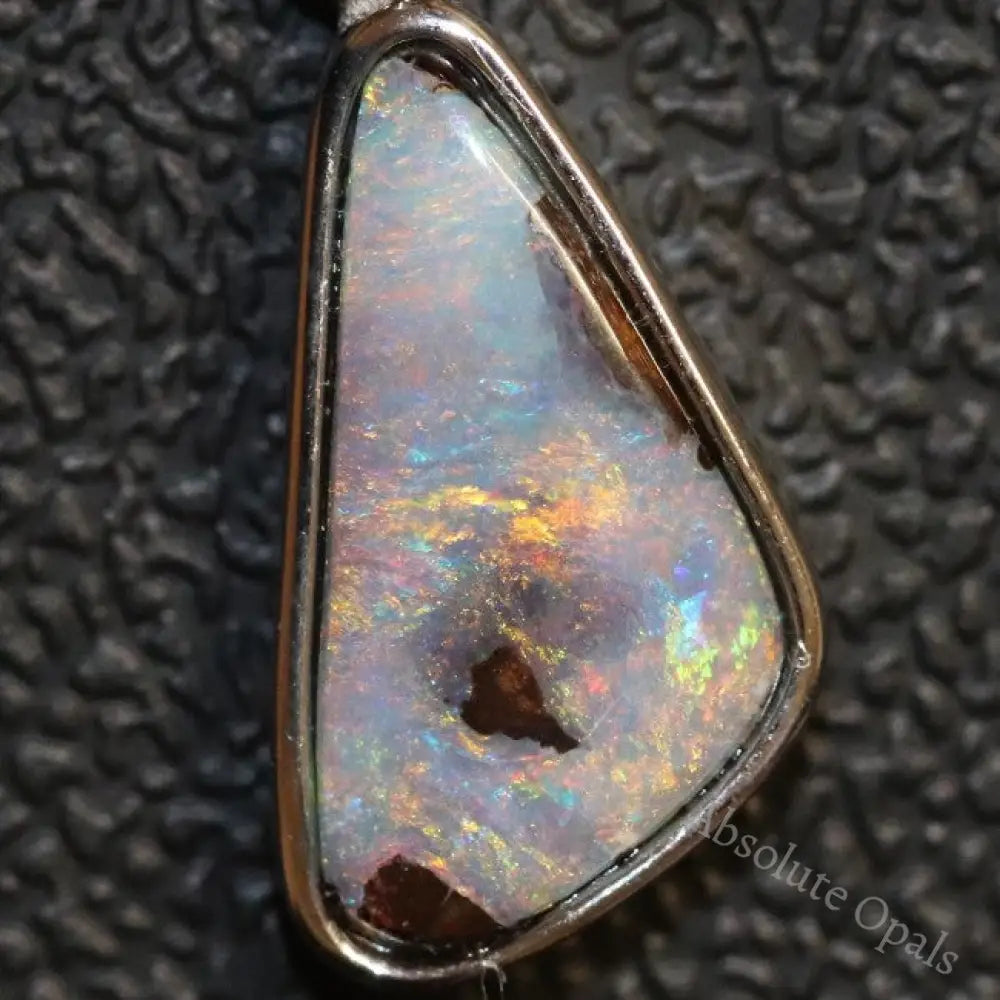 1.58 G Australian Boulder Opal With Silver Pendant: L 24.0 Mm Jewellery