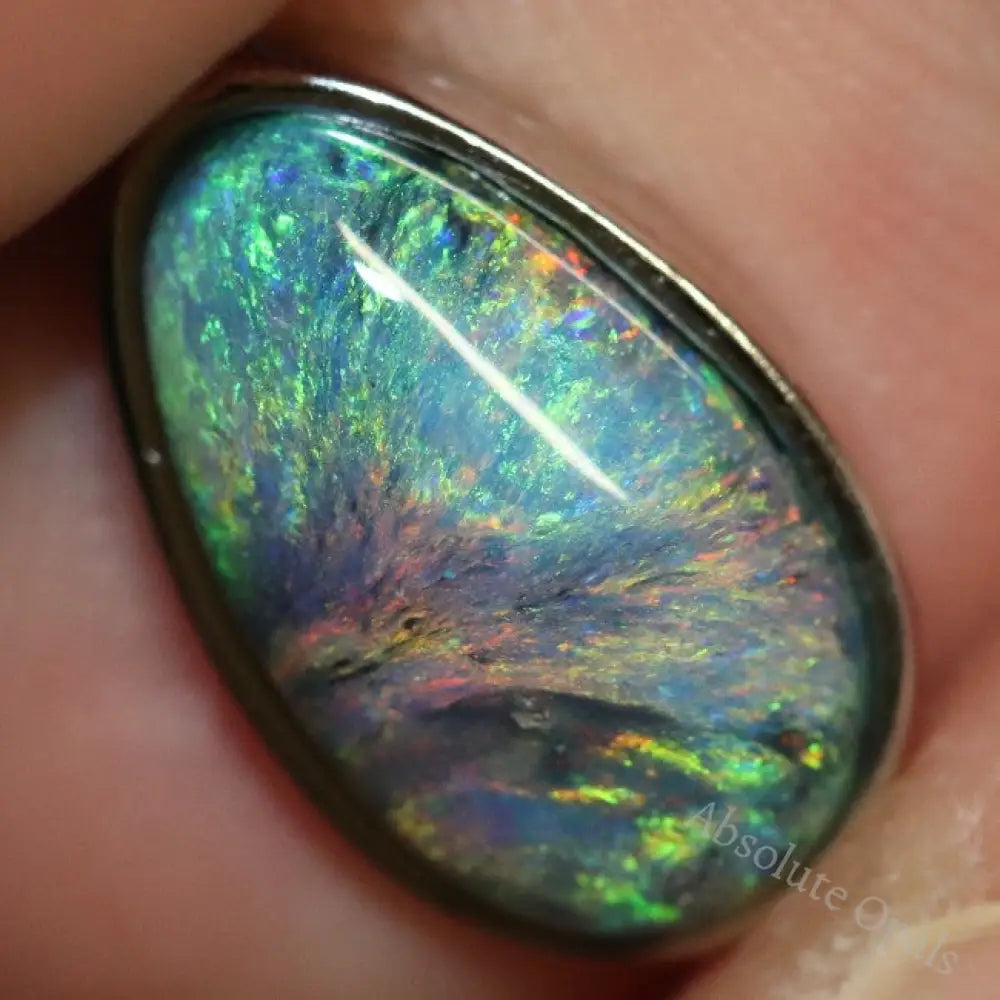 1.59 G Australian Lightning Ridge Solid Opal Pendant Silver L 23.3 Mm Jewellery