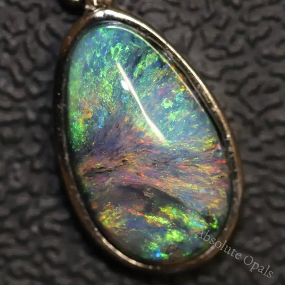 Australian Lightning Ridge, Solid Opal Pendant, Silver