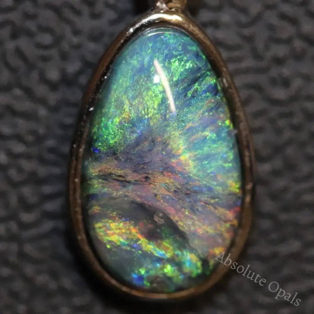 1.59 G Australian Lightning Ridge Solid Opal Pendant Silver L 23.3 Mm Jewellery