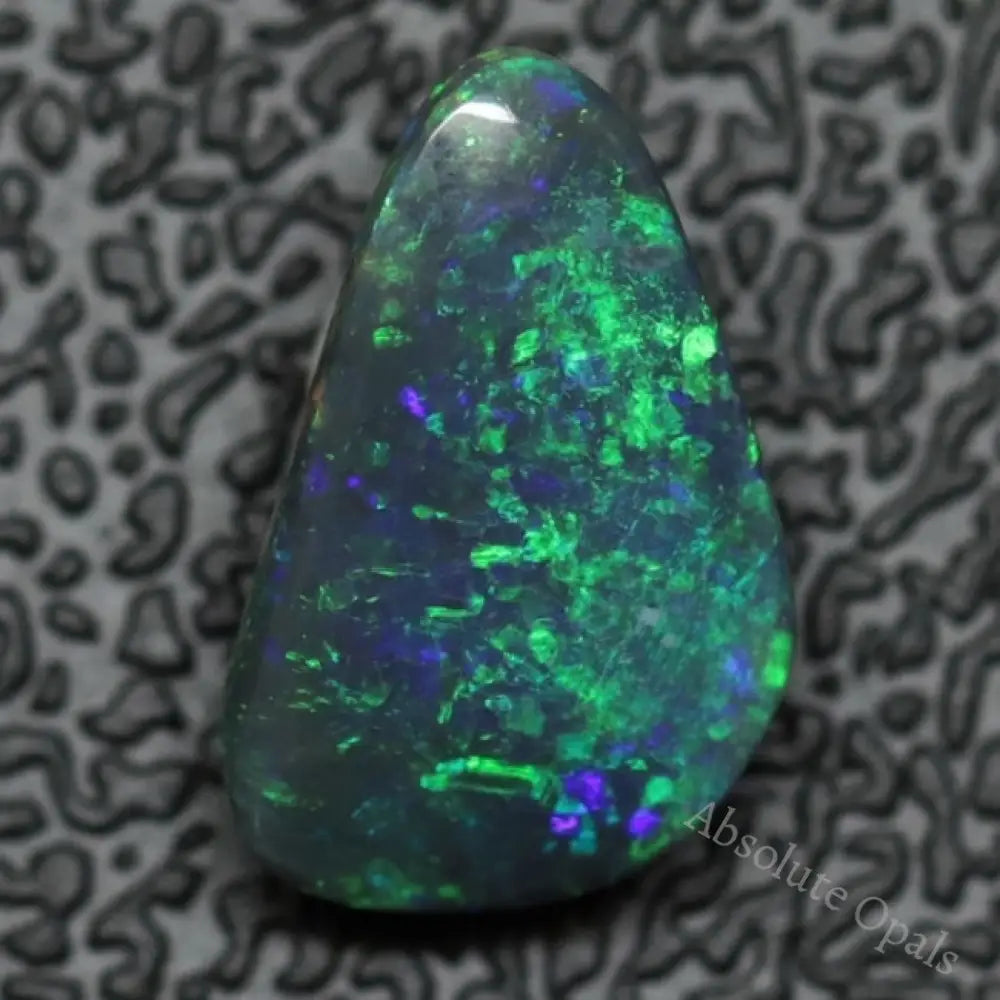 1.60 Cts Australian Black Solid Opal Lightning Ridge Cmr