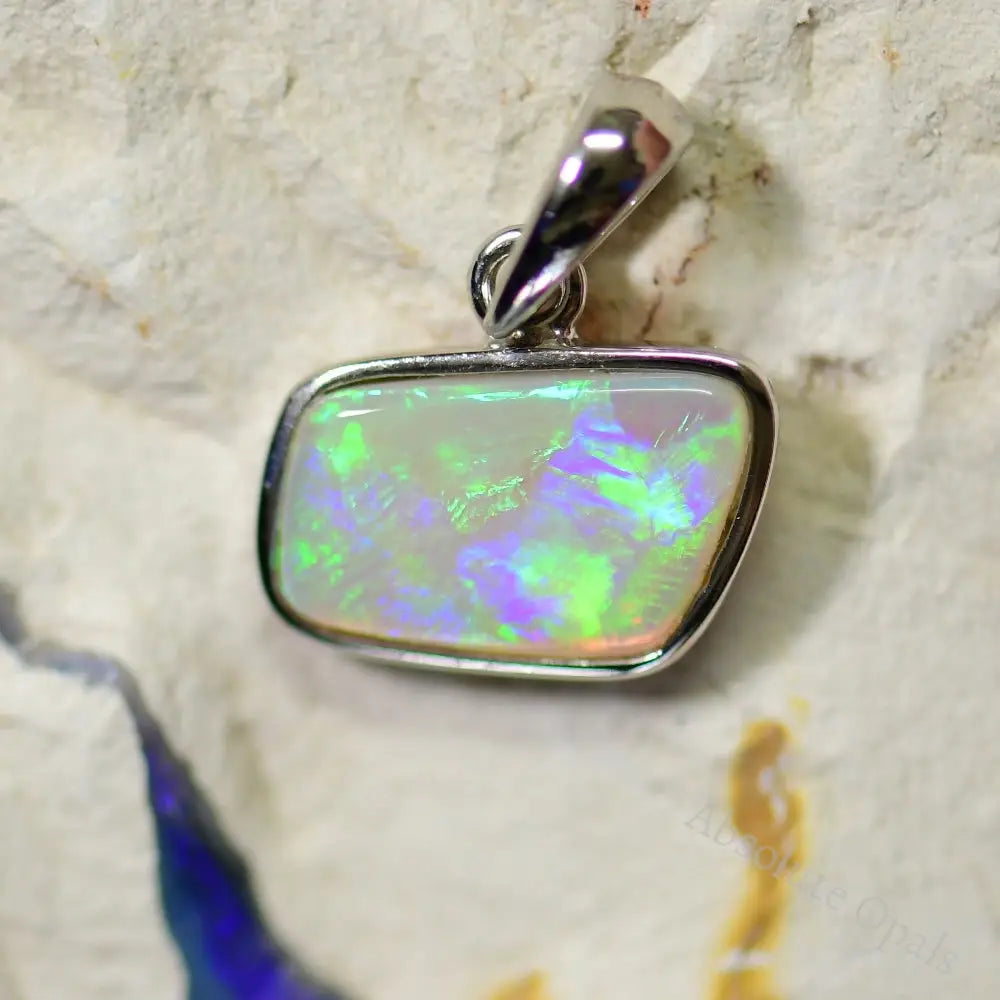 Australian Lightning Ridge, Solid Opal Pendant, Silver