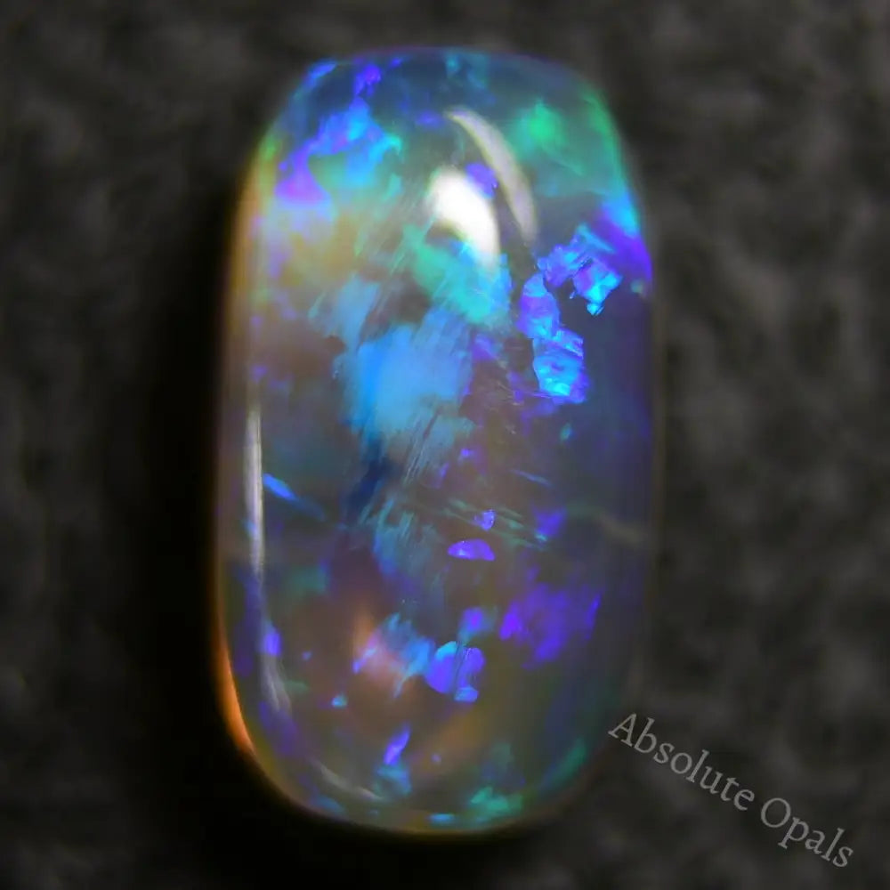 1.61 Cts Australian Semi Black Crystal Solid Opal Lightning Ridge