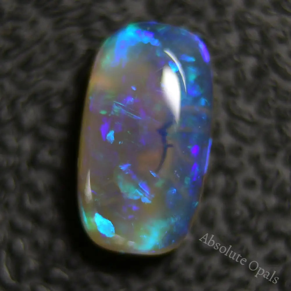 1.61 Cts Australian Semi Black Crystal Solid Opal Lightning Ridge