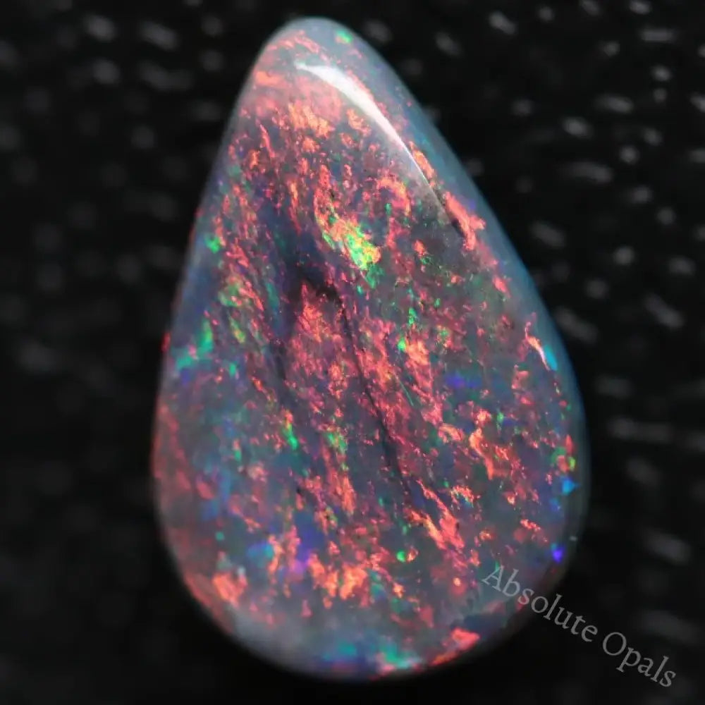 1.61 Cts Australian Solid Black Opal Lightning Ridge Semi