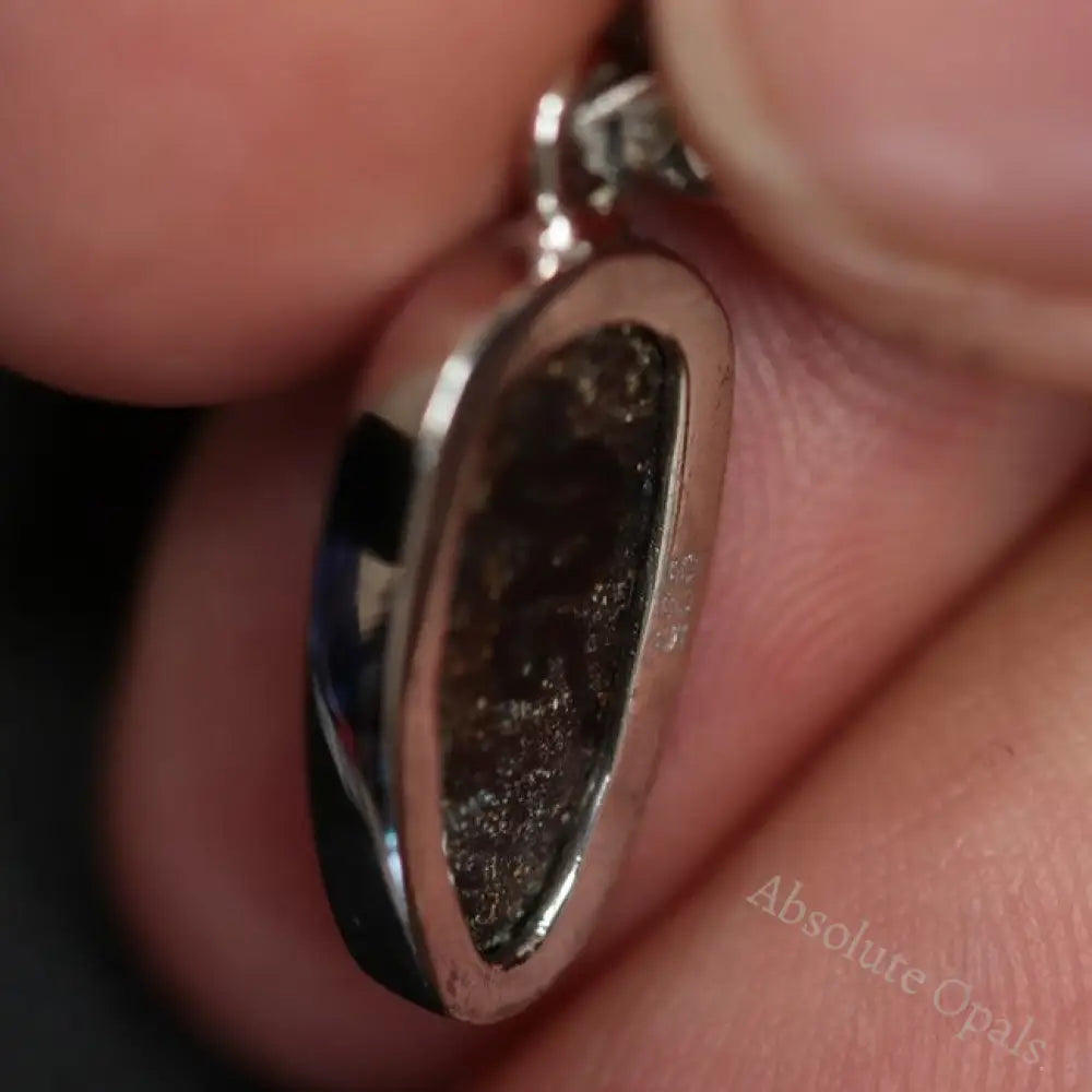 1.62 G Australian Doublet Opal With Silver Pendant: L 24.4 Mm Jewellery