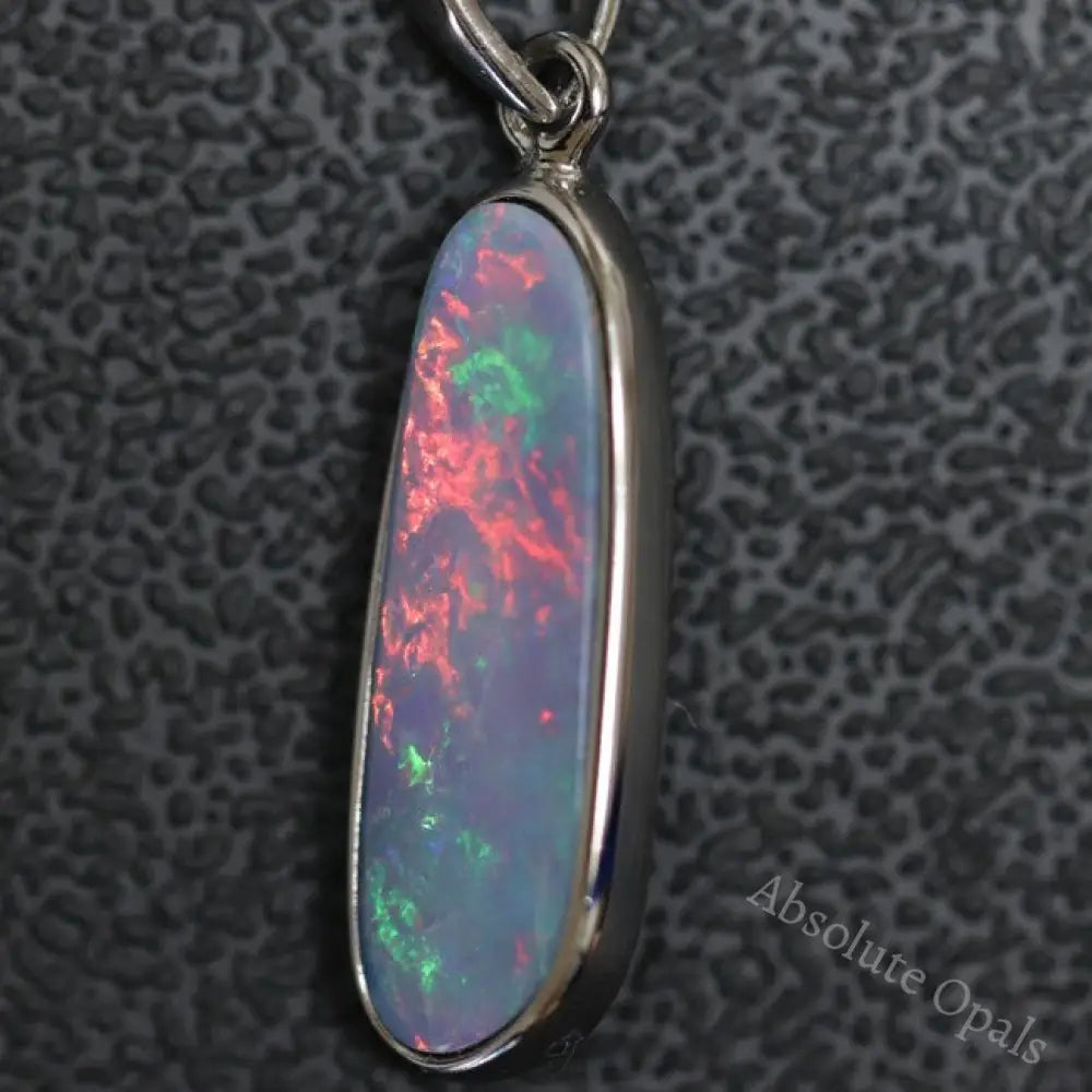 1.63 G Australian Doublet Opal With Silver Pendant: L 30.8 Mm Jewellery