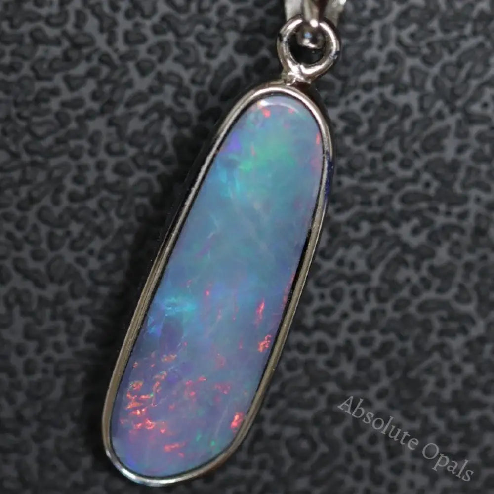 1.63 G Australian Doublet Opal With Silver Pendant: L 30.8 Mm Jewellery