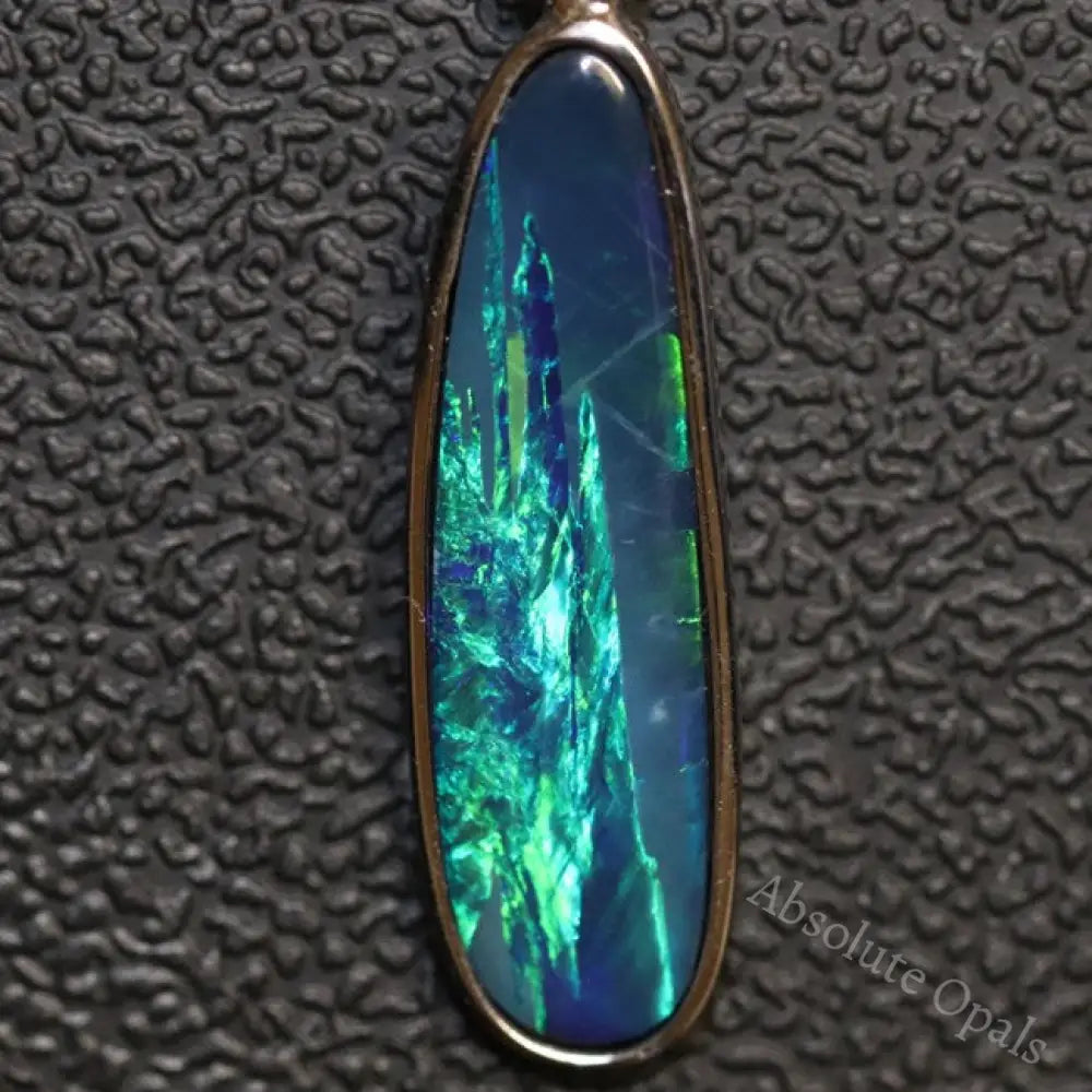 1.63 G Australian Doublet Opal With Silver Pendant: L 33.8 Mm Jewellery