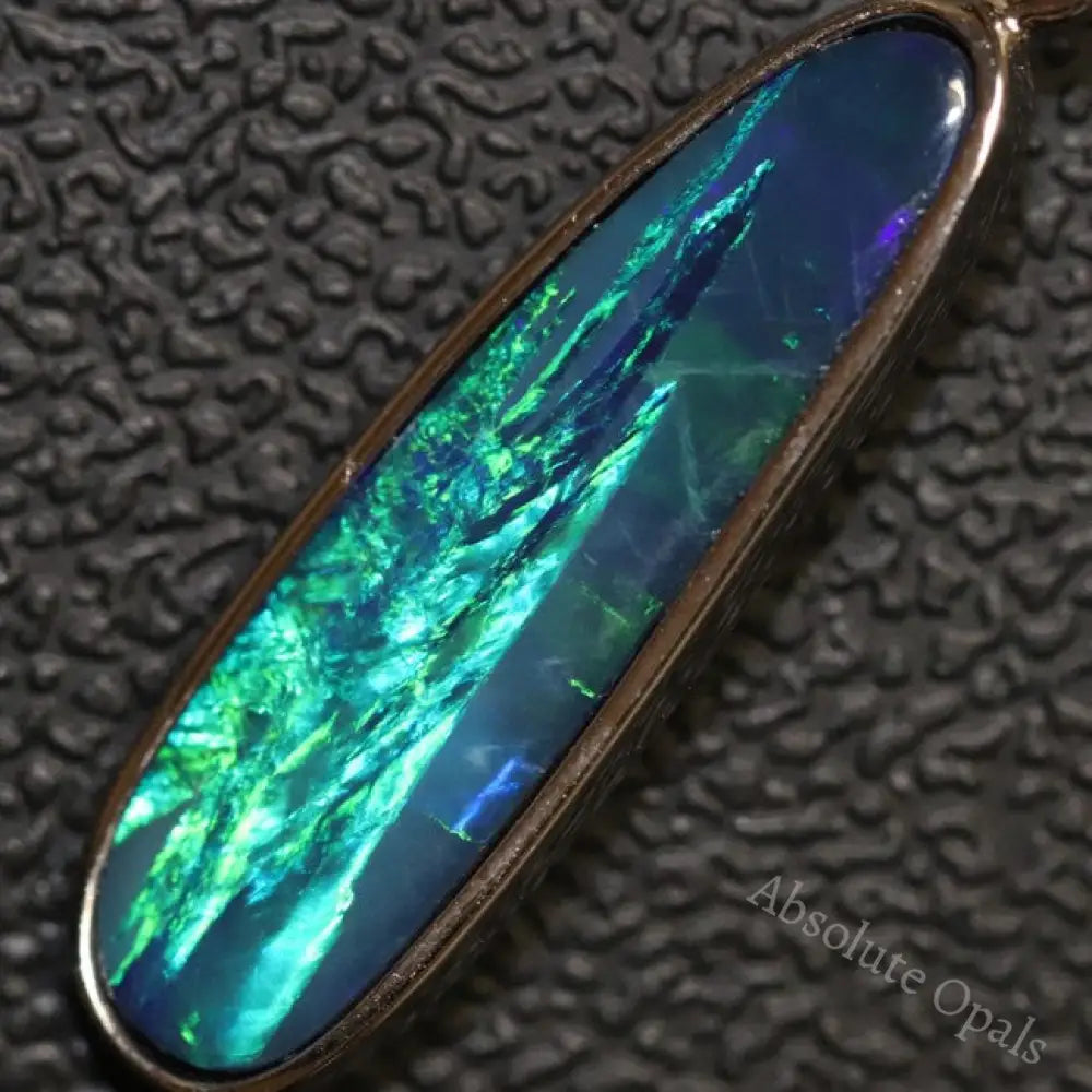 1.63 G Australian Doublet Opal With Silver Pendant: L 33.8 Mm Jewellery