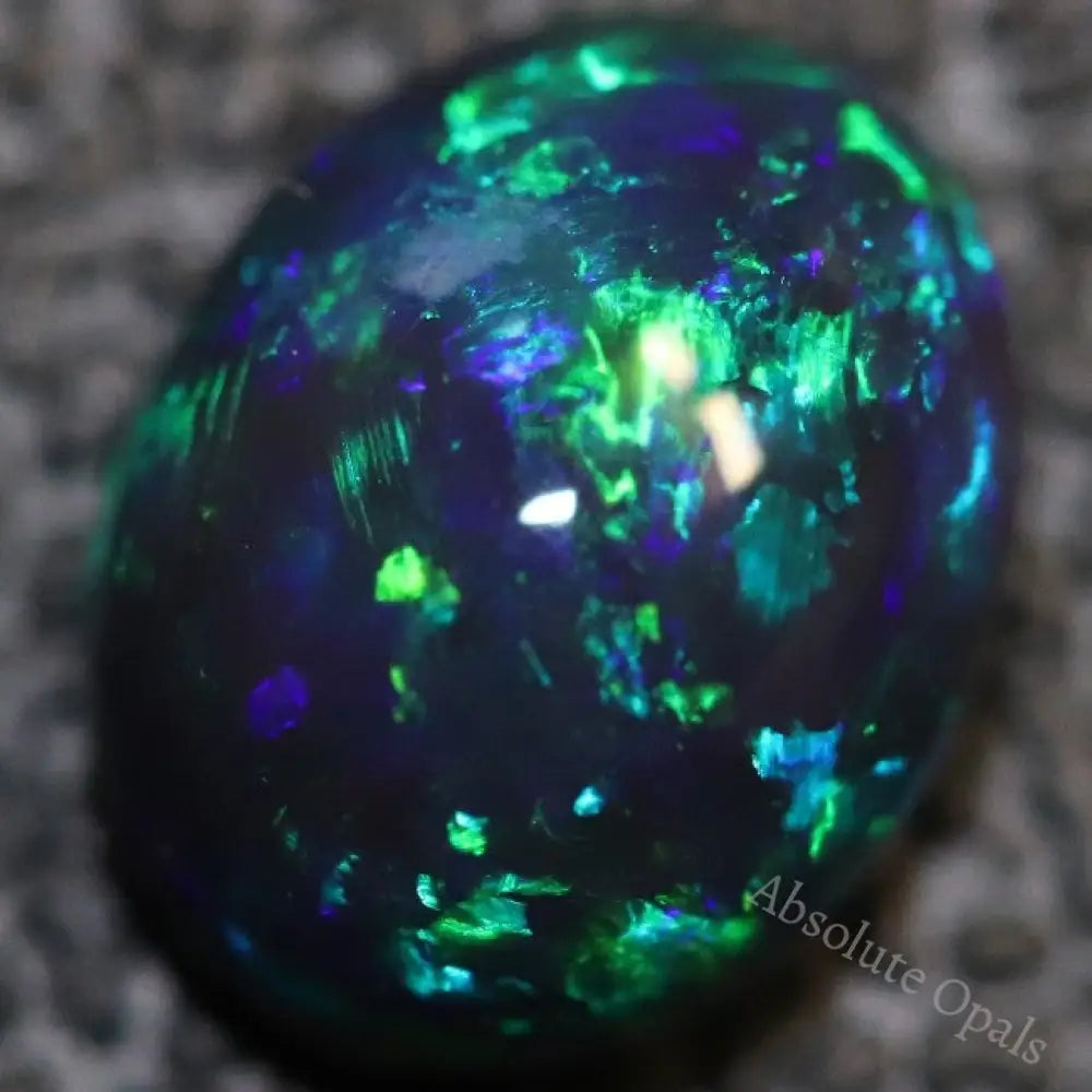 1.65 Cts Australian Black Opal Lightning Ridge Solid Gem Stone Cabochon