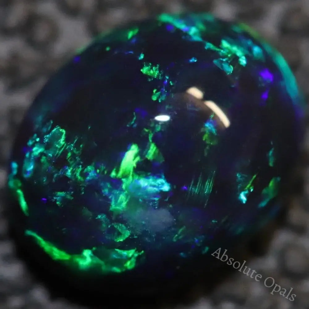 1.65 Cts Australian Black Opal Lightning Ridge Solid Gem Stone Cabochon