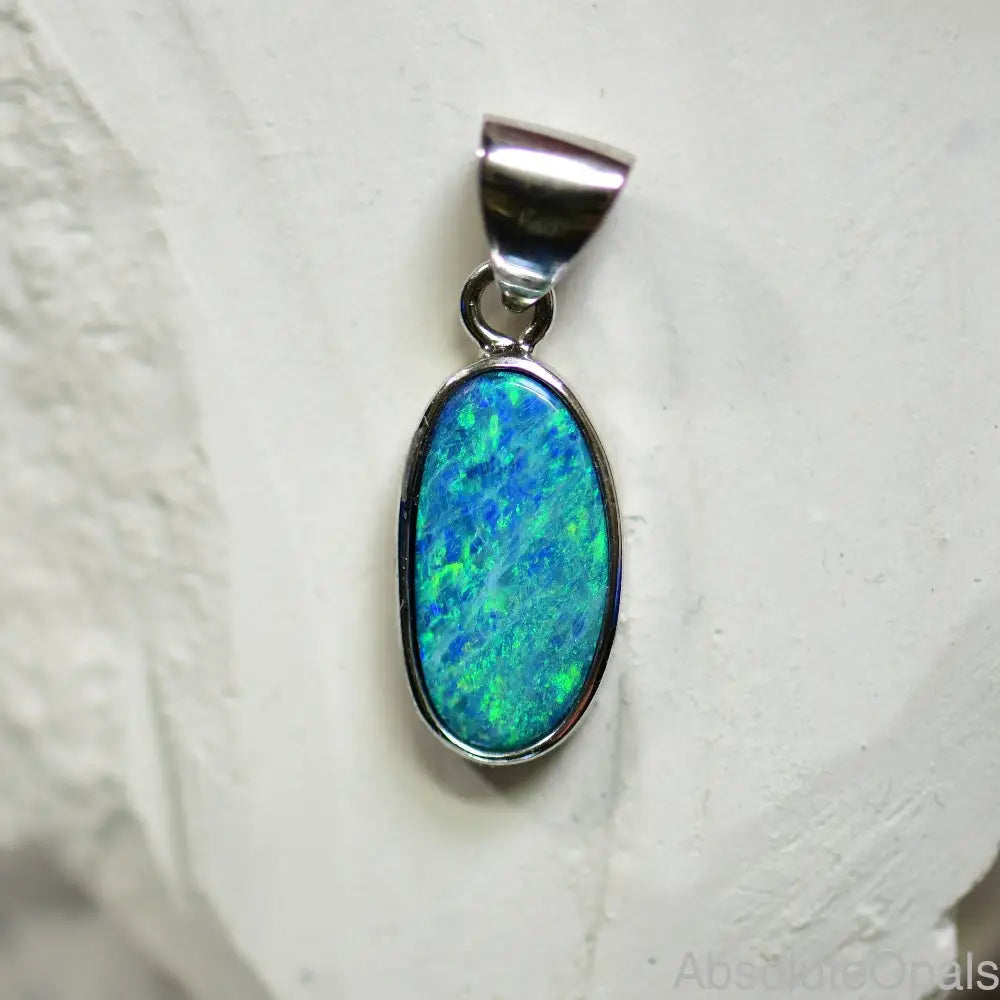 silver opal pendant