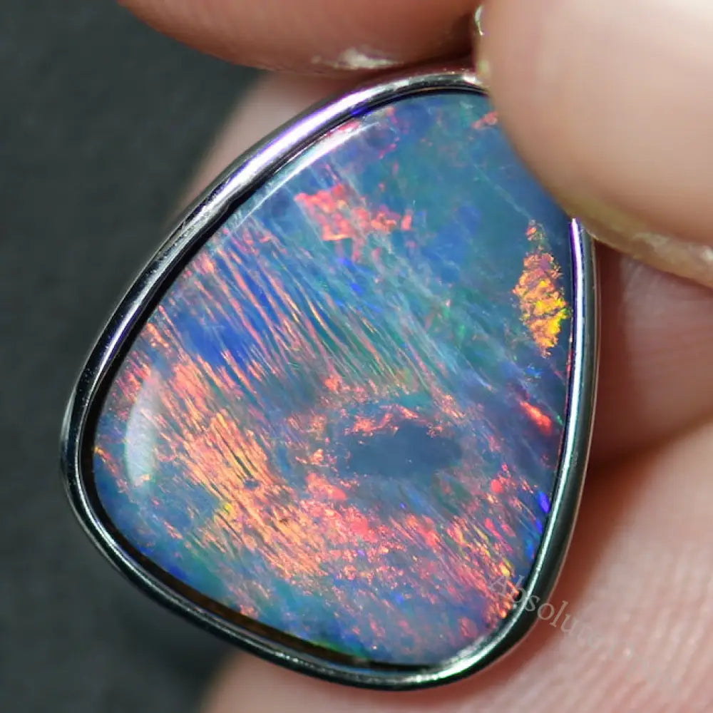 1.70 G Australian Doublet Opal With Silver Pendant: L 24.8 Mm Jewellery
