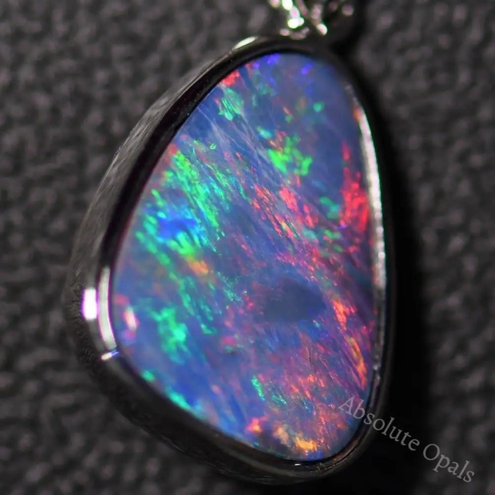 1.70 G Australian Doublet Opal With Silver Pendant: L 24.8 Mm Jewellery