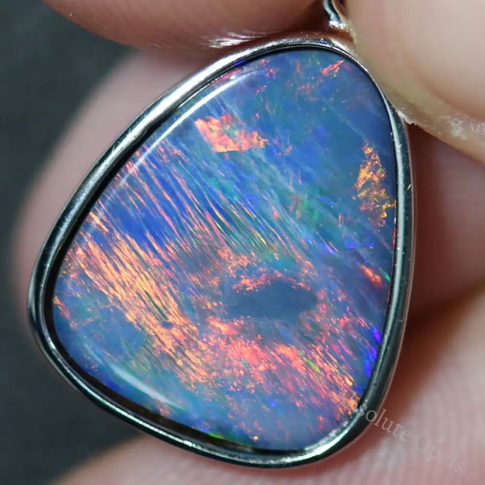 1.70 G Australian Doublet Opal With Silver Pendant: L 24.8 Mm Jewellery