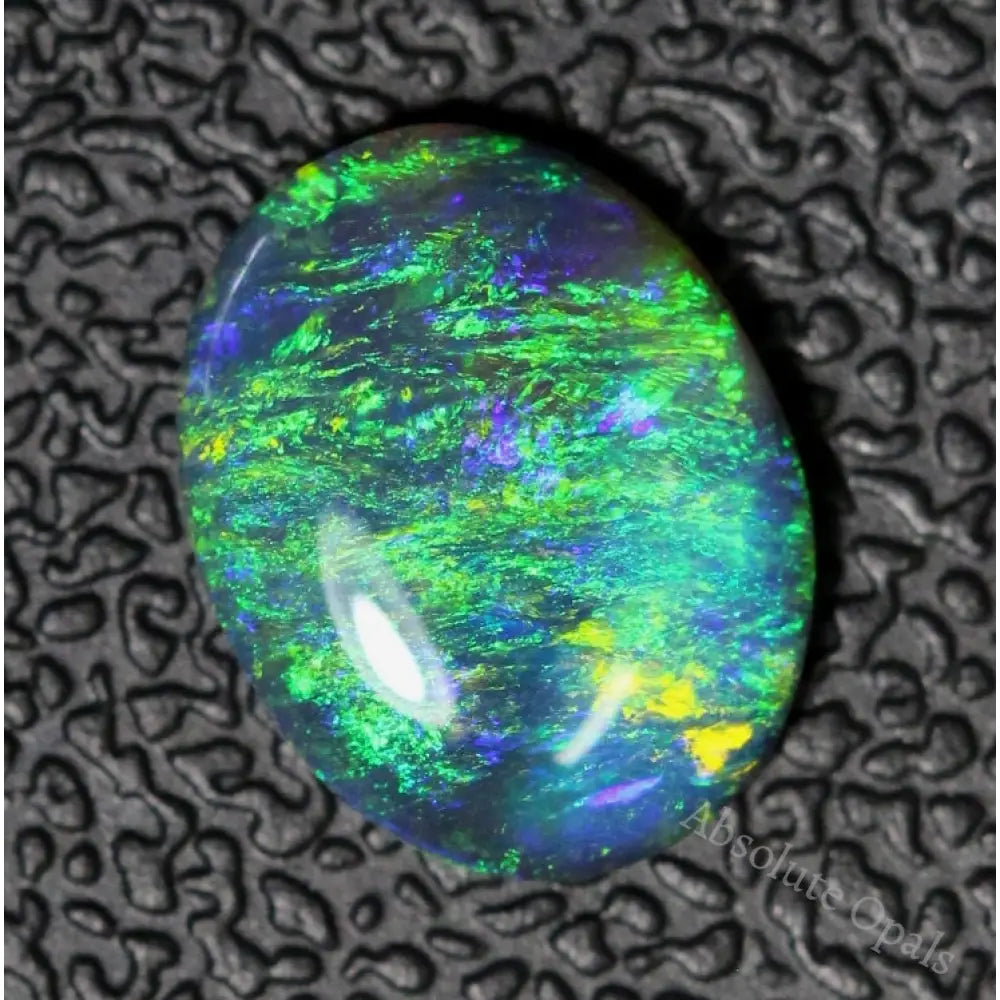 1.75 Cts Australian Black Opal Lightning Ridge Solid Gem Stone Cabochon