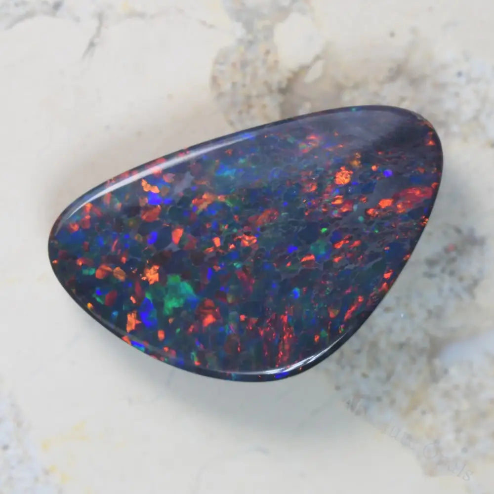 Natural Australian Opal with Intense Red Fire