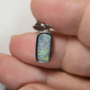 1.83 g Australian Lightning Ridge Solid Opal Pendant Silver L23.2mm