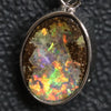 1.87 G Australian Boulder Opal With Silver Pendant: L 21.4 Mm Jewellery