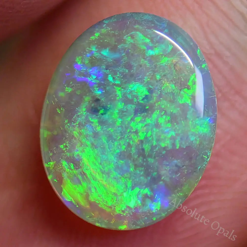 1.89 Cts Australian Semi Black Opal Solid Lightning Ridge - Crystal