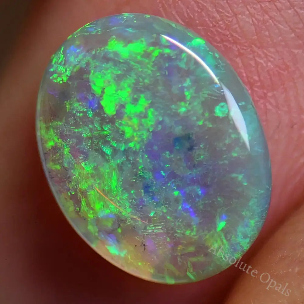 1.89 Cts Australian Semi Black Opal Solid Lightning Ridge - Crystal