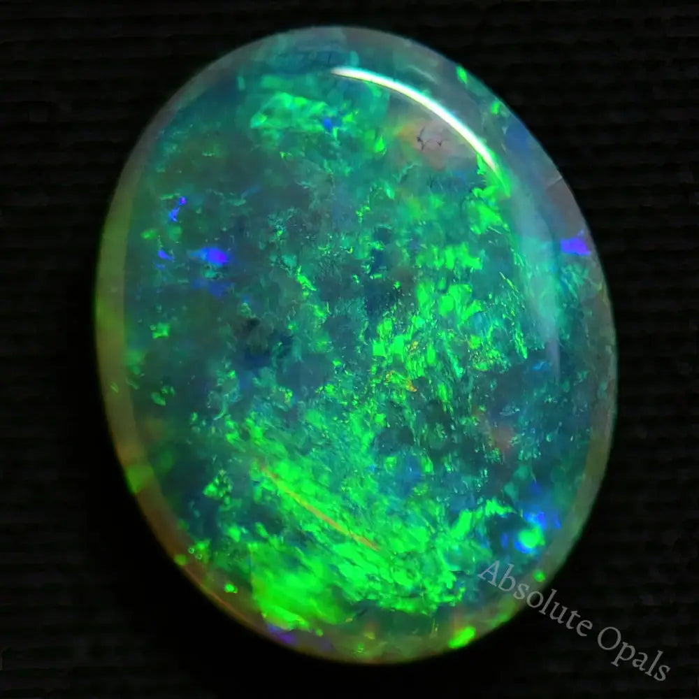 1.89 Cts Australian Semi Black Opal Solid Lightning Ridge - Crystal