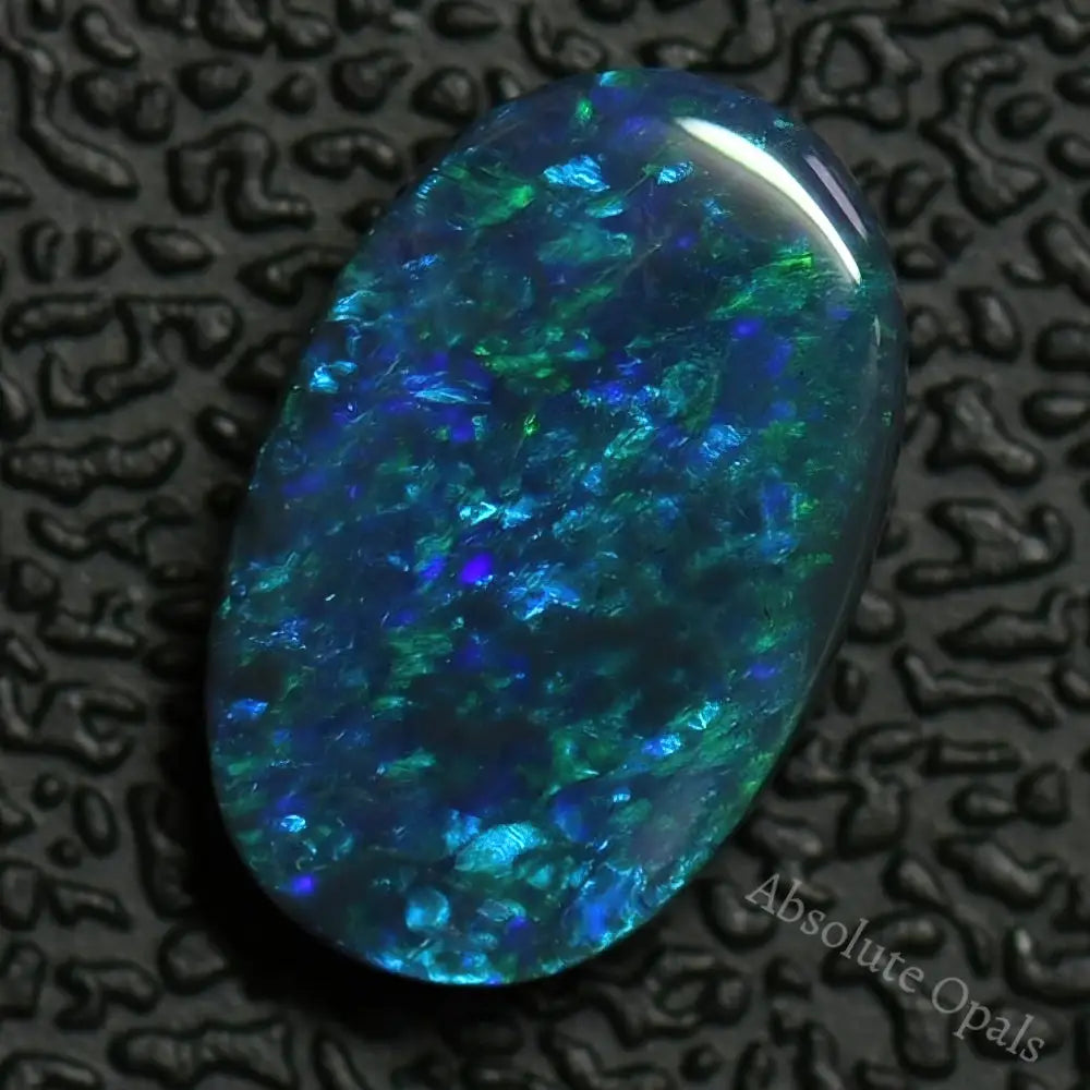 1.91 Cts Australian Black Solid Opal Lightning Ridge Cmr