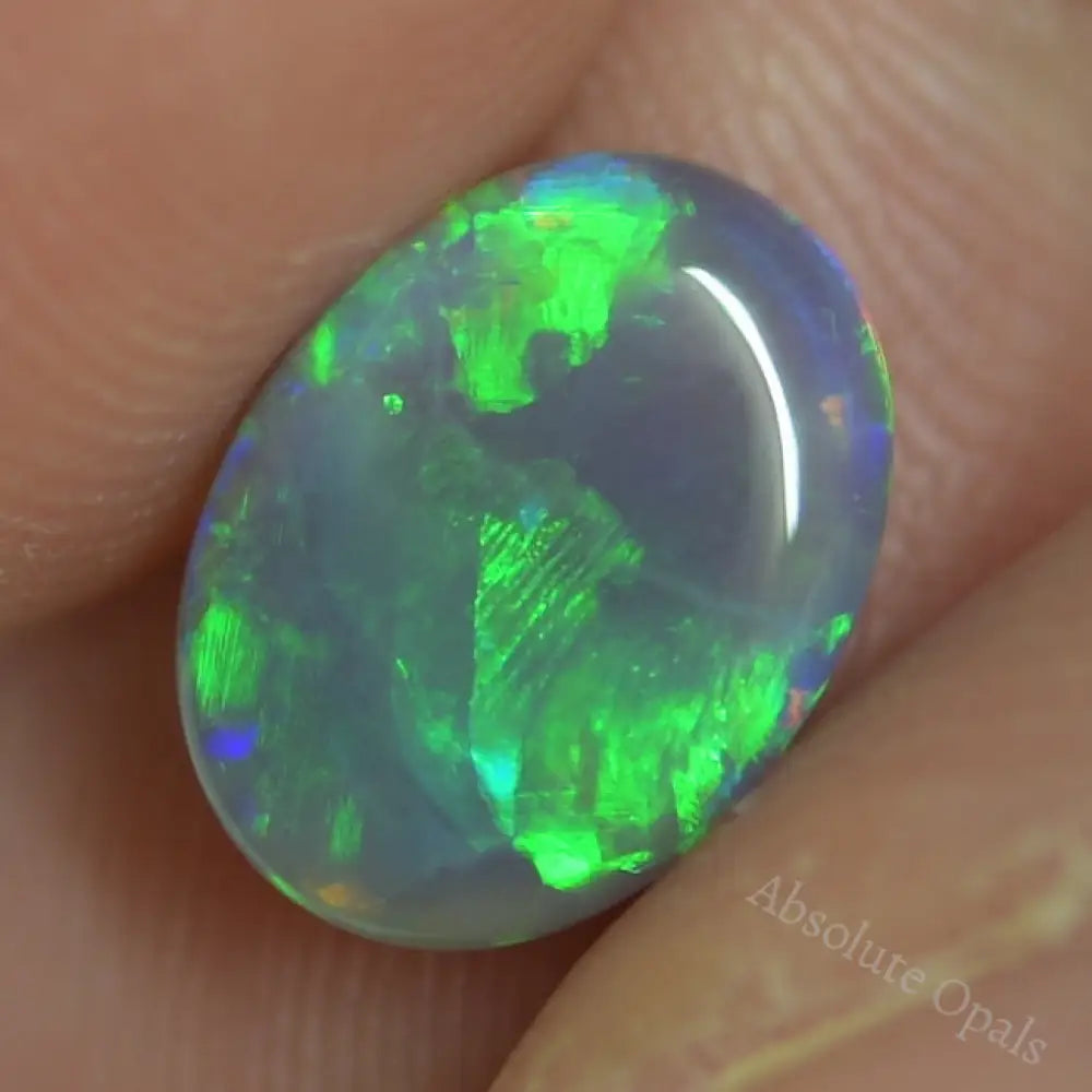 1.97 Cts Australian Solid Semi Black Opal Lightning Ridge Cut Stone