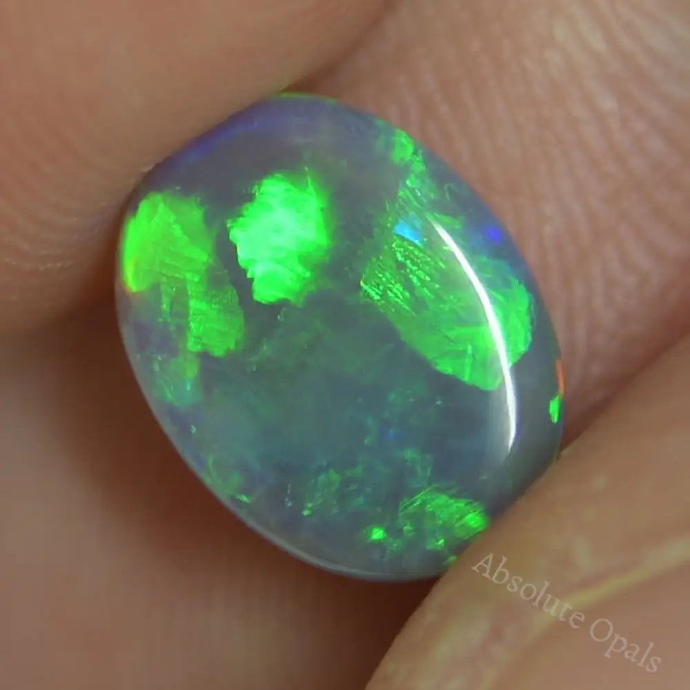 1.97 Cts Australian Solid Semi Black Opal Lightning Ridge Cut Stone