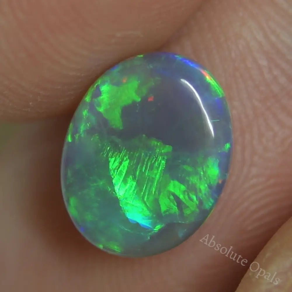 1.97 Cts Australian Solid Semi Black Opal Lightning Ridge Cut Stone