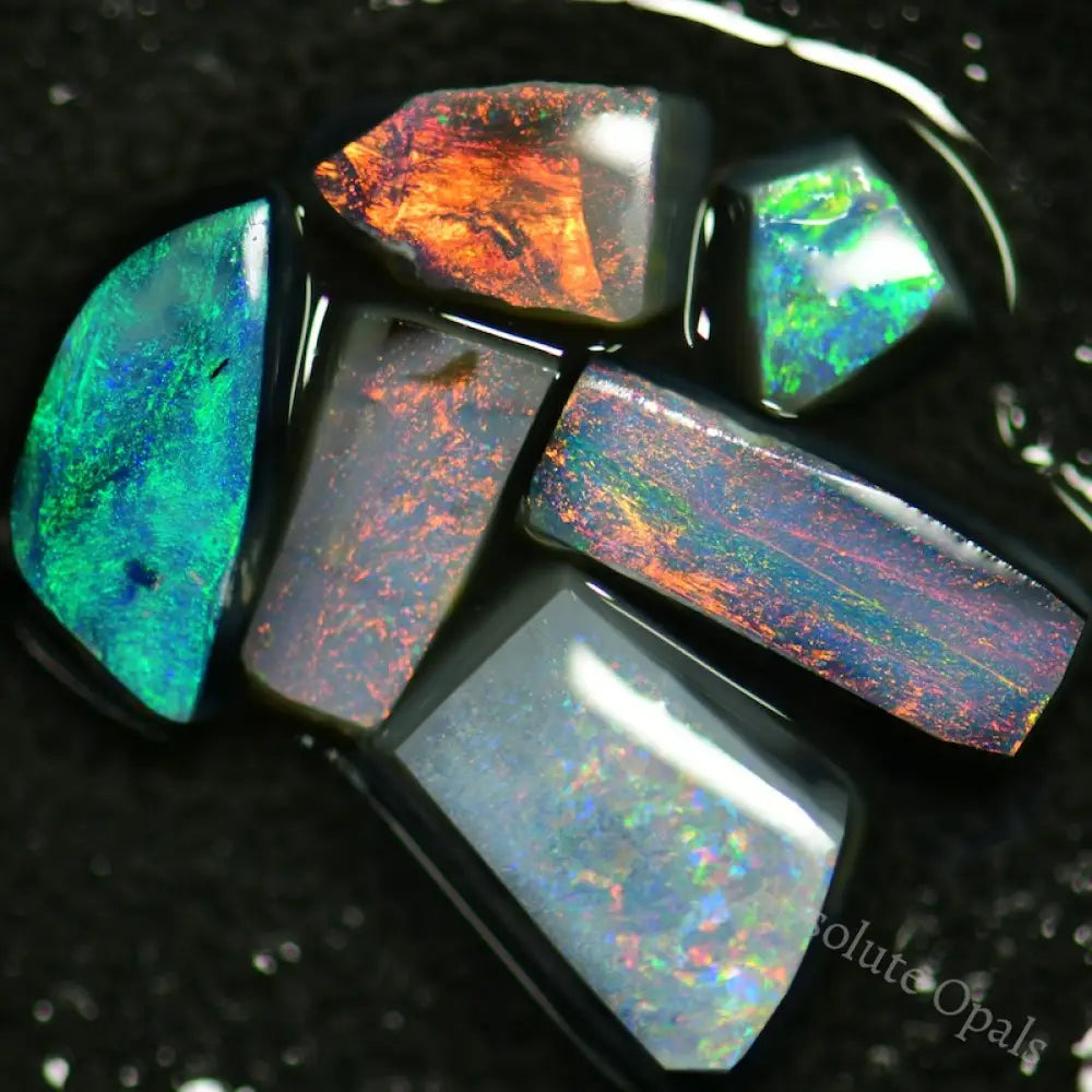 10.3 Cts Australian Black Opal Rough Parcel Rubs Lightning Ridge