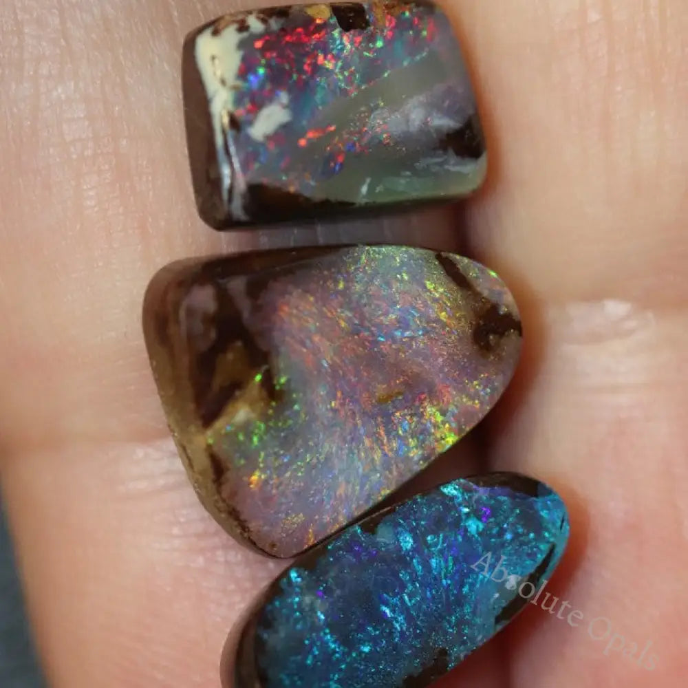 10.49 Cts Australian Boulder Opal Cut Loose Stone Parcel