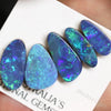 11.05 Cts Australian Opal Doublet Stone Cabochon 5Pcs