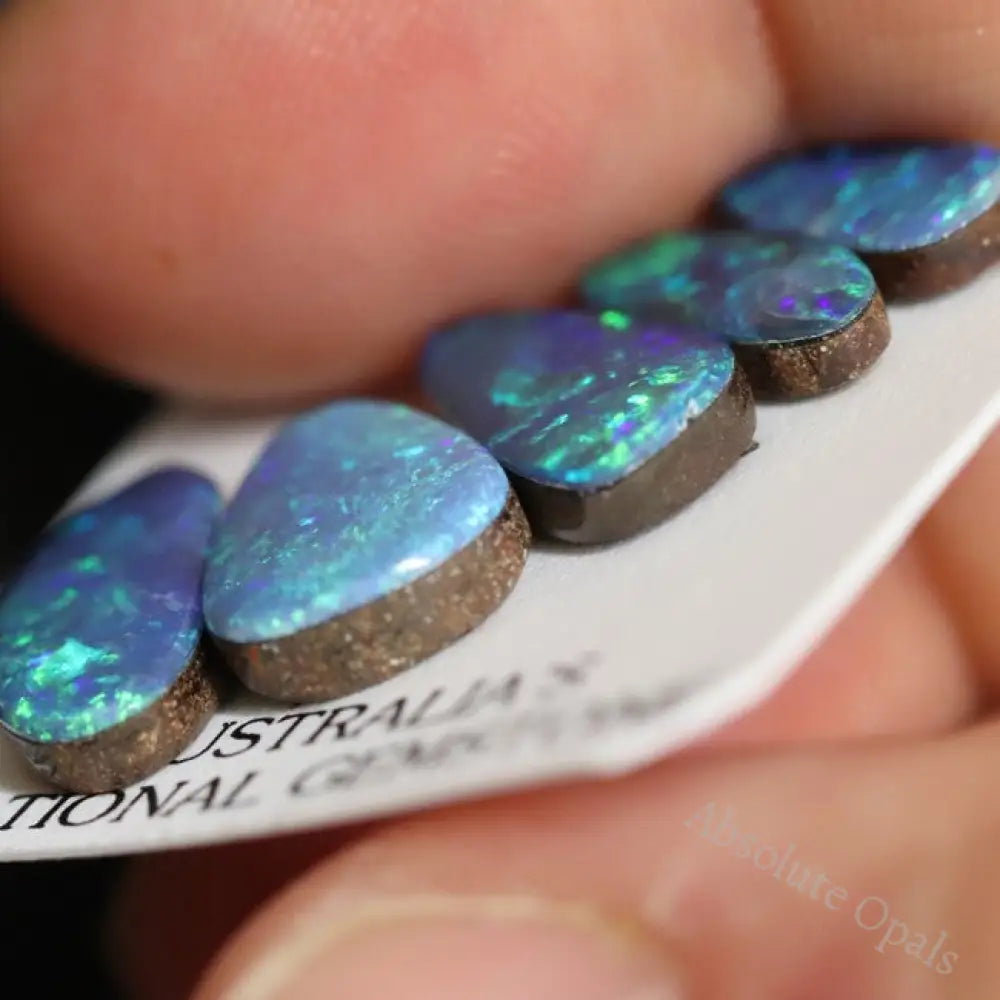 11.05 Cts Australian Opal Doublet Stone Cabochon 5Pcs