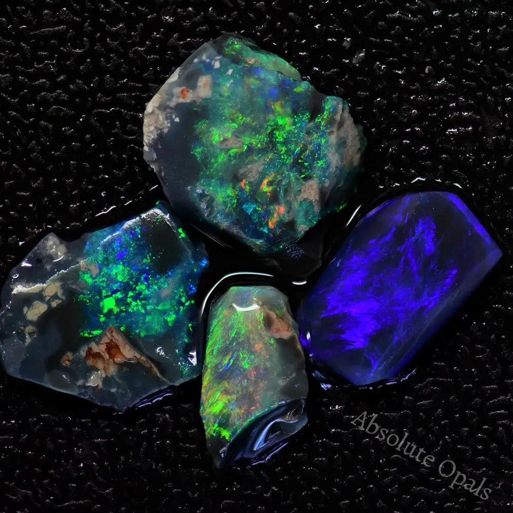 Australian Rough Black Opal Parcel, Rubs, Lightning Ridge