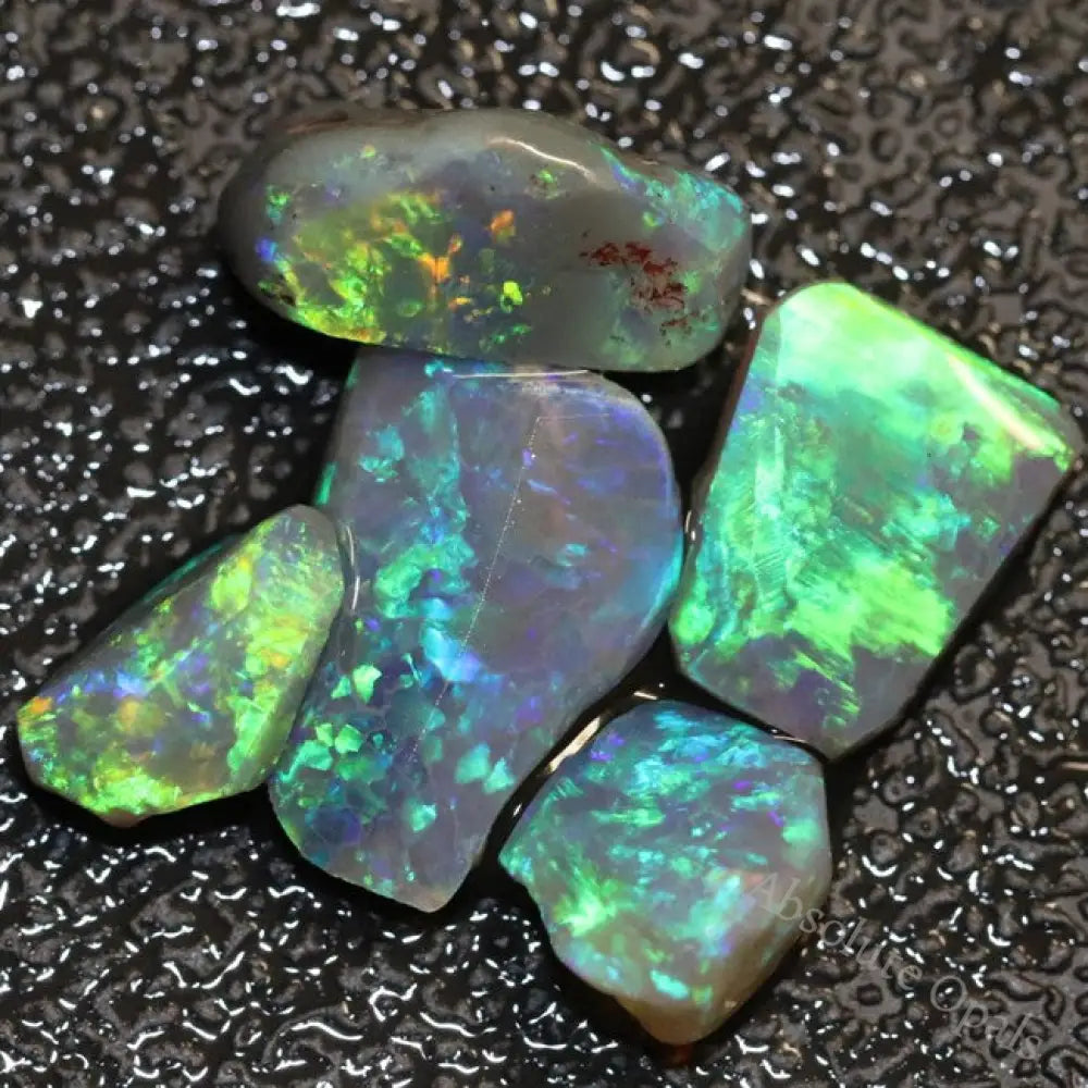 11.2 Cts Australian Solid Semi Black Opal Rough Rubs Lightning Ridge Parcel