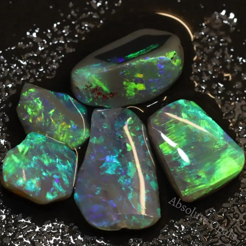 11.2 Cts Australian Solid Semi Black Opal Rough Rubs Lightning Ridge Parcel