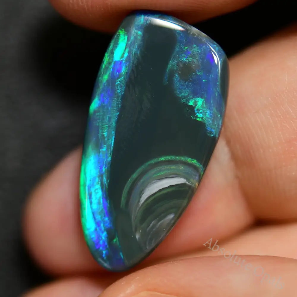 11.48 Cts Australian Black Opal Solid Loose Cut Stone Lightning Ridge