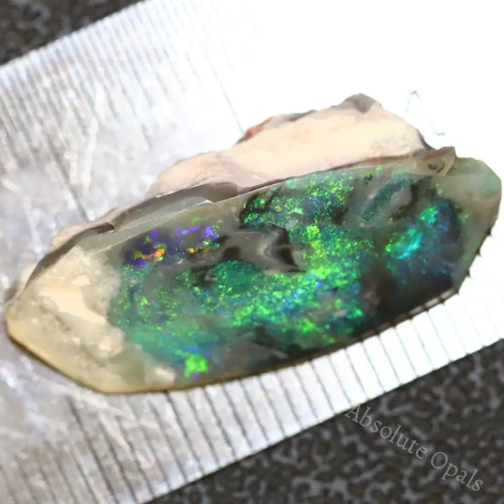 11.9 Cts Australian Black Opal Rough Lightning Ridge Polished Specimen