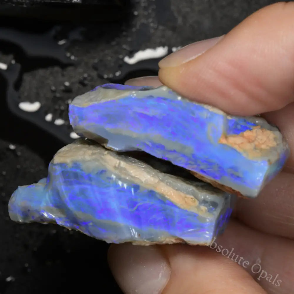 118.4 cts Australian Rough Opal Lightning Ridge  x 2 pcs