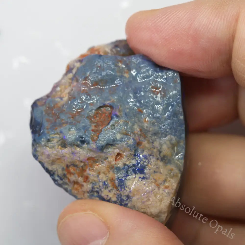 119 Cts Australian Rough Black Opal Specimen Lightning Ridge With Blue Bar