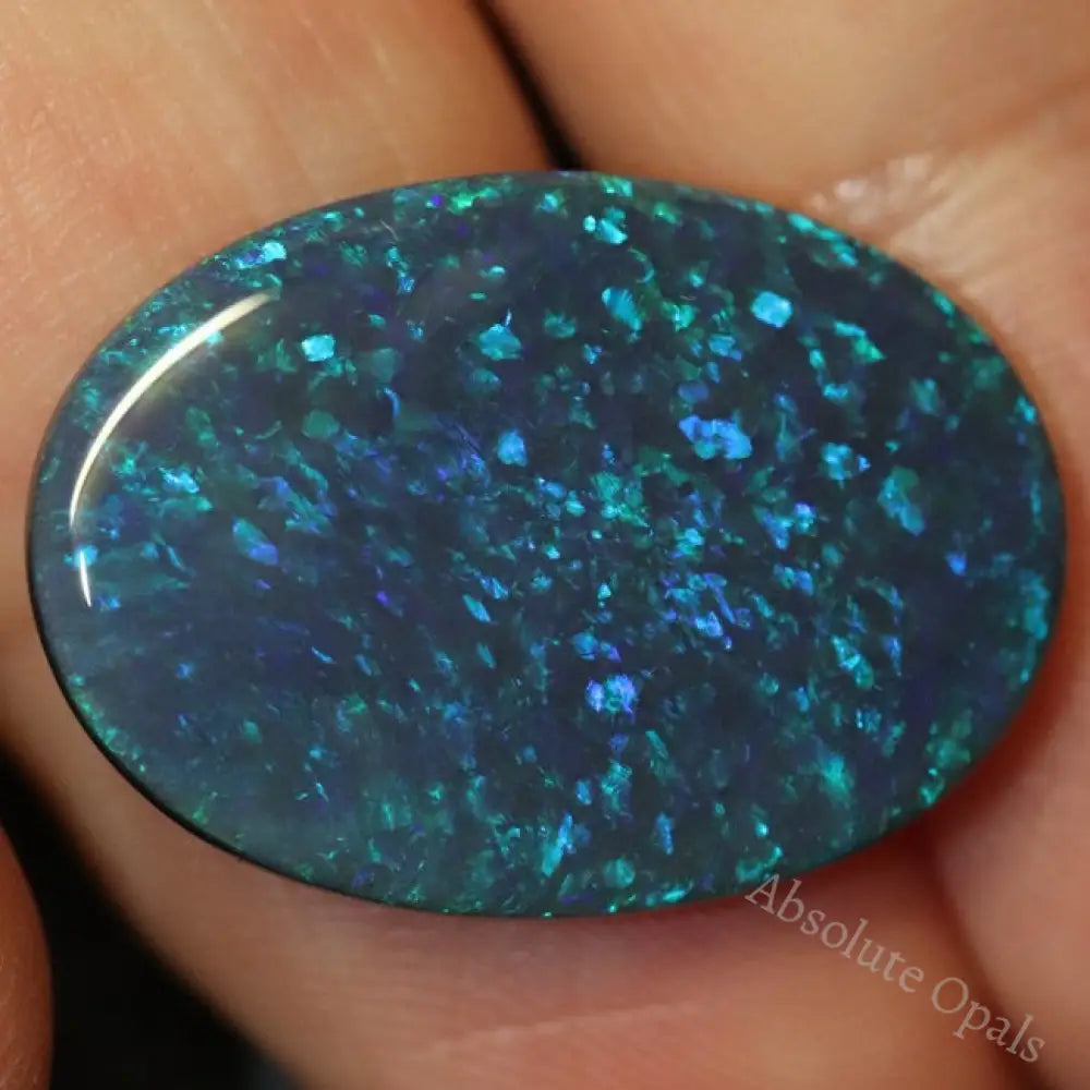 12.21 Cts Australian Black Opal Lightning Ridge Solid Gem Stone Cabochon